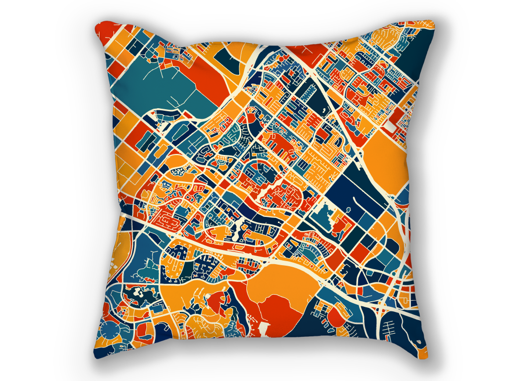 Irvine Map Pillow - California Map Pillow 18x18
