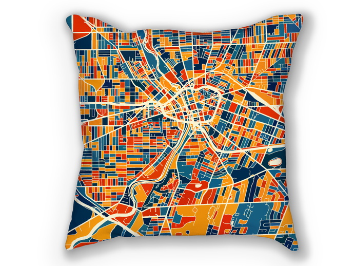 Rochester Map Pillow - New York Map Pillow 18x18