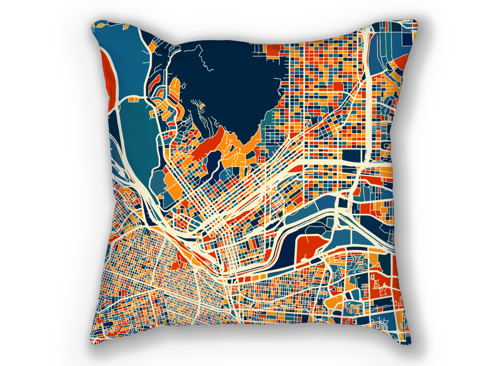 El Paso Map Pillow - Texas Map Pillow 18x18