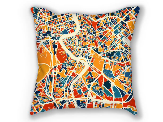Roma Map Pillow - Italy Map Pillow 18x18
