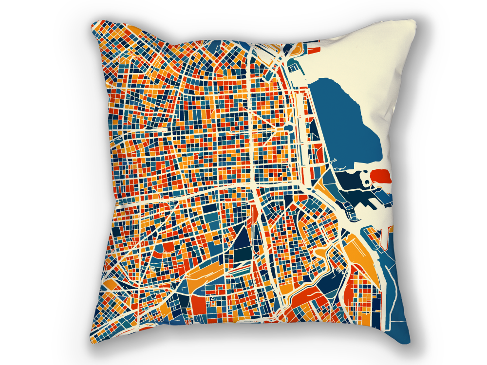 Buenos Aires Map Pillow - Argentina Map Pillow 18x18