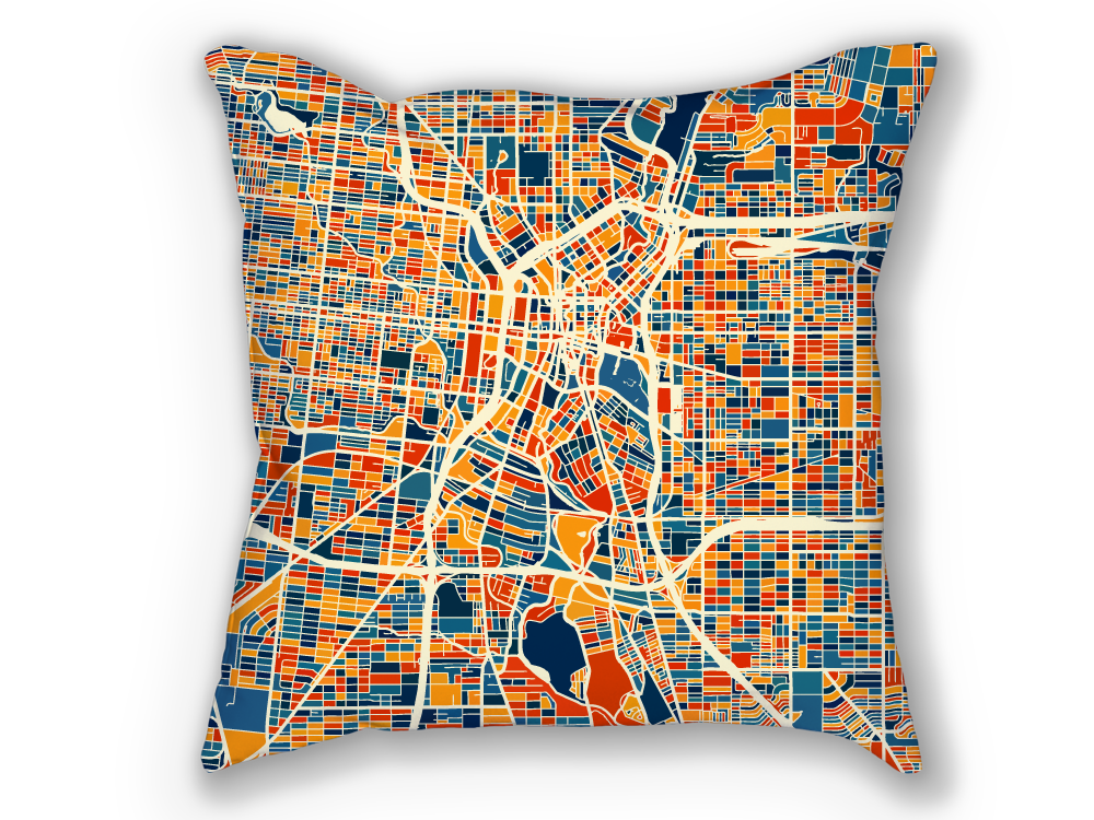 San Antonio Map Pillow - Colorado Map Pillow 18x18