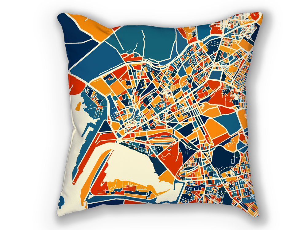 Karachi Map Pillow - Pakistan Map Pillow 18x18
