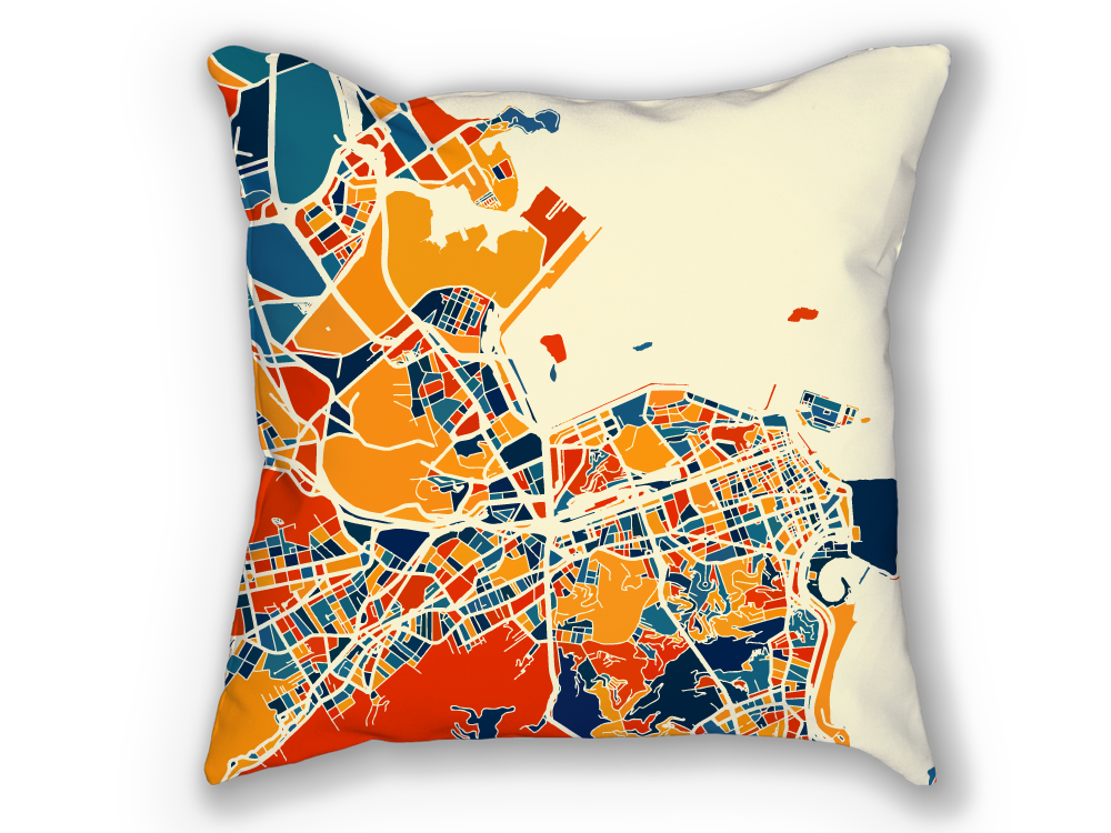 Rio de Janeiro Map Pillow - Gift Map Pillow 18x18