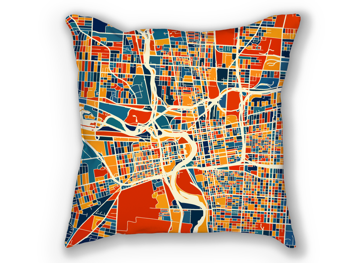 Columbus Map Pillow - Ohio Map Pillow 18x18