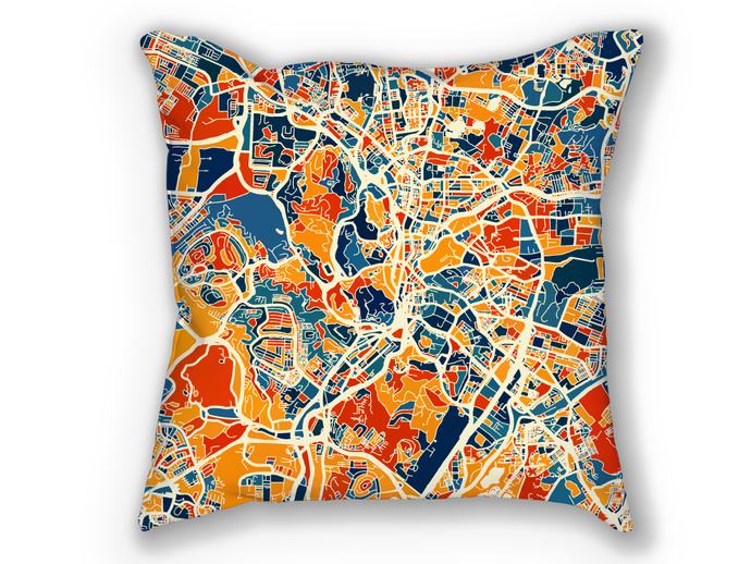 Kuala Lumpur Map Pillow - Malaysia Map Pillow 18x18