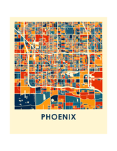 Charger l&#39;image dans la galerie, Affiche cartographique de Phoenix - Style Chroma
