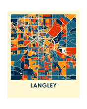 Load image into Gallery viewer, Langley British Columbia Map Print - Full Color Map Poster
