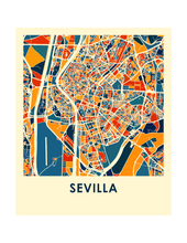 Charger l&#39;image dans la galerie, Affiche cartographique de Seville - Style Chroma
