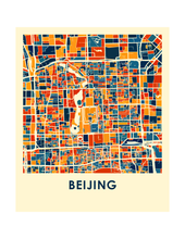 Charger l&#39;image dans la galerie, Affiche cartographique de Pékin - Style Chroma
