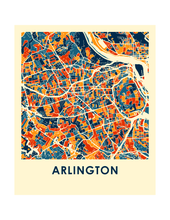 Charger l&#39;image dans la galerie, Affiche cartographique de Arlington VA - Style Chroma
