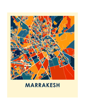 Charger l&#39;image dans la galerie, Affiche cartographique de Marrakesh - Style Chroma
