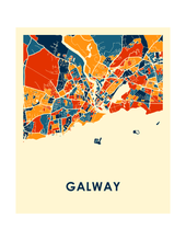 Charger l&#39;image dans la galerie, Affiche cartographique de Galway - Style Chroma
