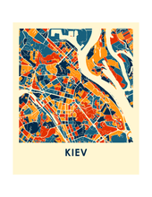 Charger l&#39;image dans la galerie, Affiche cartographique de Kiev - Style Chroma
