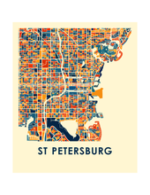 Load image into Gallery viewer, St Petersburg Florida Map Print - Full Color Map Poster
