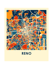 Charger l&#39;image dans la galerie, Affiche cartographique de Reno - Style Chroma
