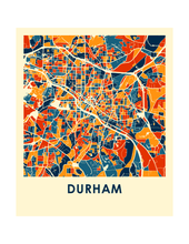 Charger l&#39;image dans la galerie, Affiche cartographique de Durham - Style Chroma

