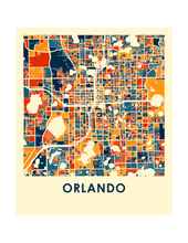 Charger l&#39;image dans la galerie, Affiche cartographique de Orlando - Style Chroma

