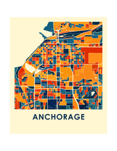 Charger l&#39;image dans la galerie, Affiche cartographique de Anchorage - Style Chroma
