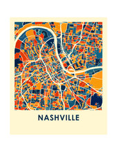 Load image into Gallery viewer, Nashville Map Print - Full Color Map Poster
