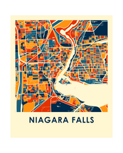 Charger l&#39;image dans la galerie, Affiche cartographique de Niagara Falls - Style Chroma
