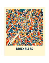 Load image into Gallery viewer, Bruxelles Map Print - Full Color Map Poster
