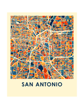 Charger l&#39;image dans la galerie, Affiche cartographique de San Antonio - Style Chroma
