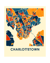 Charger l&#39;image dans la galerie, Affiche cartographique de Charlottetown PEI - Style Chroma
