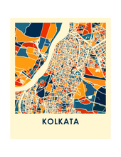 Charger l&#39;image dans la galerie, Affiche cartographique de Kolkata - Style Chroma
