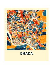 Load image into Gallery viewer, Dhaka Map Print - Full Color Map Poster
