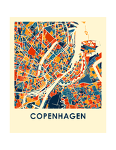 Charger l&#39;image dans la galerie, Affiche cartographique de Copenhague - Style Chroma
