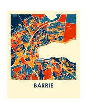 Charger l&#39;image dans la galerie, Affiche cartographique de Barrie Ontario - Style Chroma
