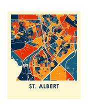 Charger l&#39;image dans la galerie, Affiche cartographique de St Albert Alberta - Style Chroma
