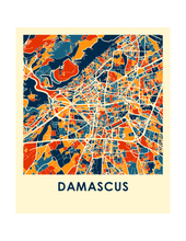 Load image into Gallery viewer, Damascus Map Print - Full Color Map Poster
