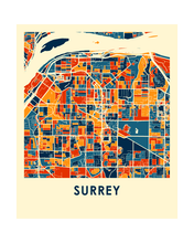 Load image into Gallery viewer, Surrey British Columbia Map Print - Full Color Map Poster
