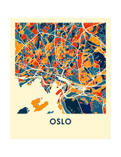 Charger l&#39;image dans la galerie, Affiche cartographique de Oslo - Style Chroma
