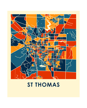 Load image into Gallery viewer, St Thomas Ontario Map Print - Full Color Map Poster
