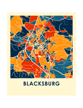 Charger l&#39;image dans la galerie, Affiche cartographique de Blacksburg - Style Chroma
