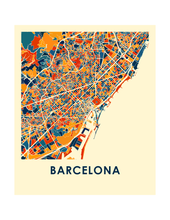 Charger l&#39;image dans la galerie, Affiche cartographique de Barcelone - Style Chroma
