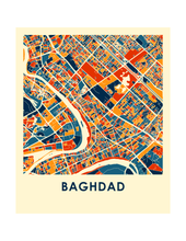 Load image into Gallery viewer, Baghdad Map Print - Full Color Map Poster
