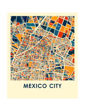 Charger l&#39;image dans la galerie, Affiche cartographique de Mexico City - Style Chroma
