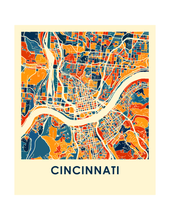 Load image into Gallery viewer, Cincinnati Map Print - Full Color Map Poster
