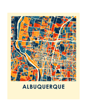 Charger l&#39;image dans la galerie, Affiche cartographique de Albuquerque - Style Chroma
