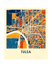 Load image into Gallery viewer, Tulsa Map Print - Full Color Map Poster
