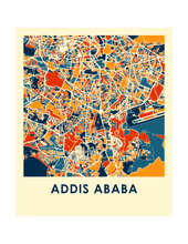 Charger l&#39;image dans la galerie, Affiche cartographique de Addis Ababa - Style Chroma
