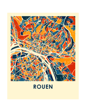 Charger l&#39;image dans la galerie, Affiche cartographique de Rouen - Style Chroma
