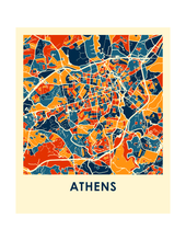 Charger l&#39;image dans la galerie, Affiche cartographique de Athens Georgia - Style Chroma
