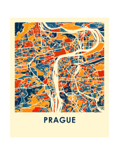 Charger l&#39;image dans la galerie, Affiche cartographique de Prague - Style Chroma
