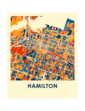 Charger l&#39;image dans la galerie, Affiche cartographique de Hamilton - Style Chroma
