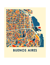 Charger l&#39;image dans la galerie, Affiche cartographique de Buenos Aires - Style Chroma
